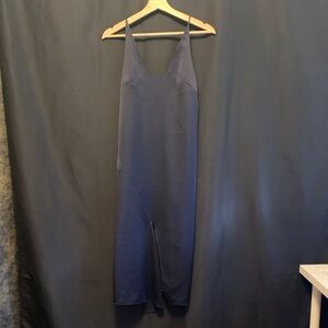 Tibi Midnight Blue Satin Midi Slip Dress